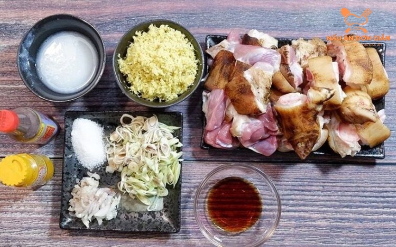 Chuẩn bị nguyên liệu làm chân giò giả cầy