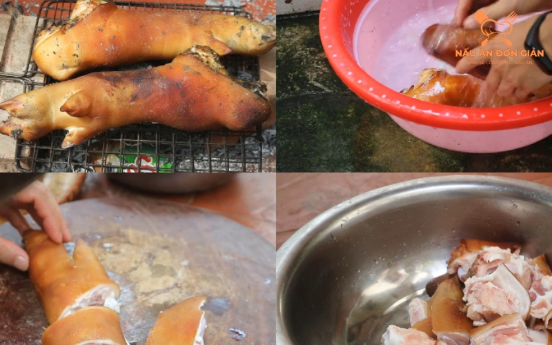 Cách chặt chân giò nấu giả cầy