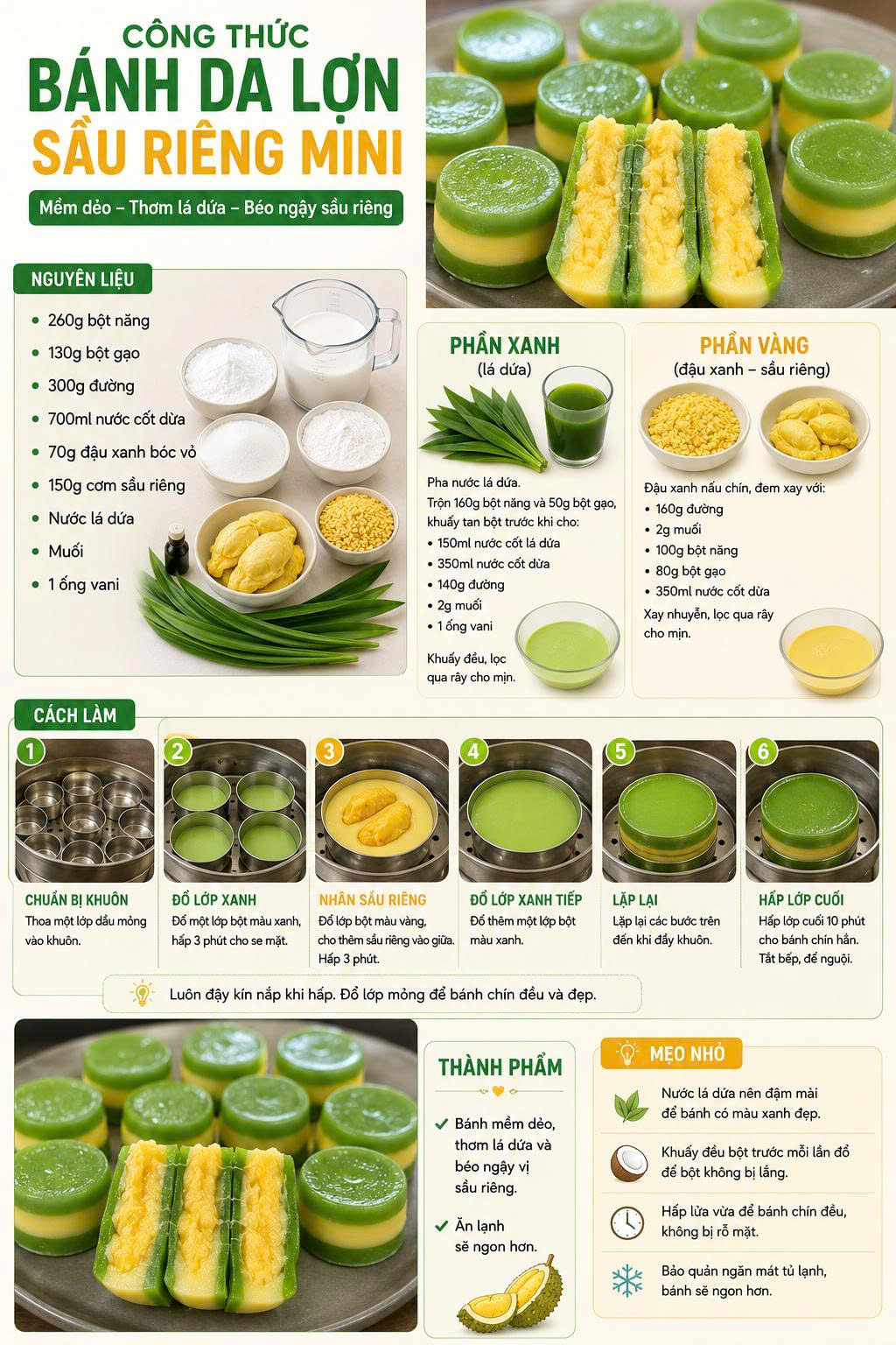 Cách Làm Bánh Da Lợn Sầu Riêng