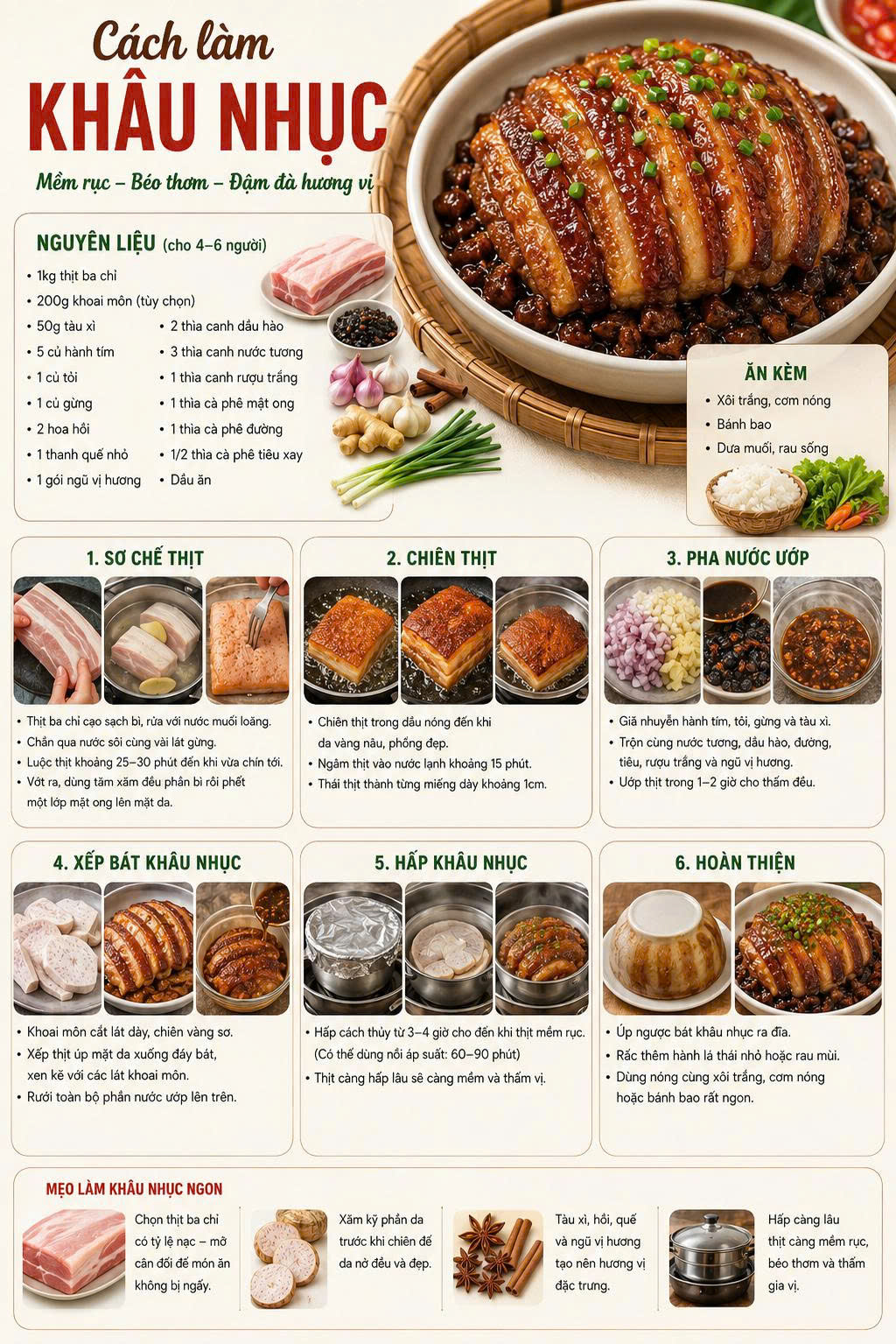 Cách làm thịt khâu nhục đơn giản tại nhà