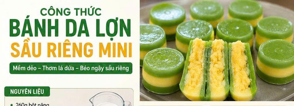 cách làm bánh da lợn sầu riêng